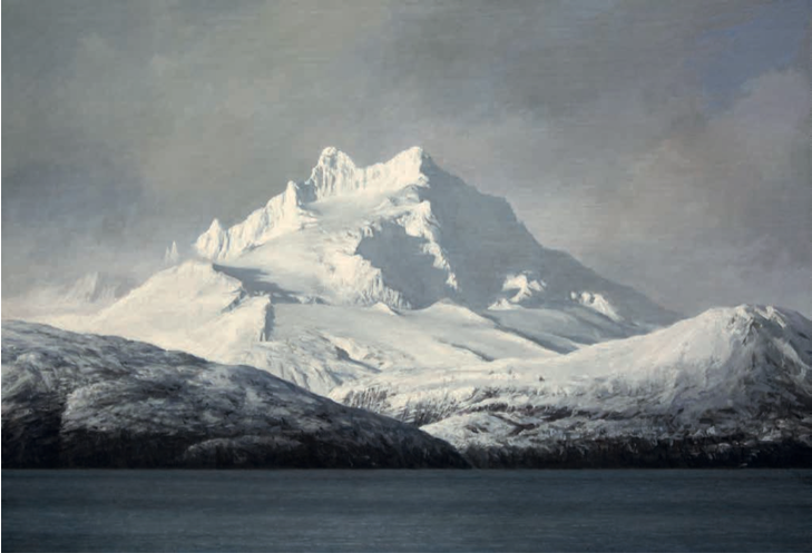 Monte Sarmiento (Tierra del Fuego), 2019. Óleo sobre lienzo encolado a tabla. 84 x 122 cm